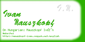 ivan mauszkopf business card